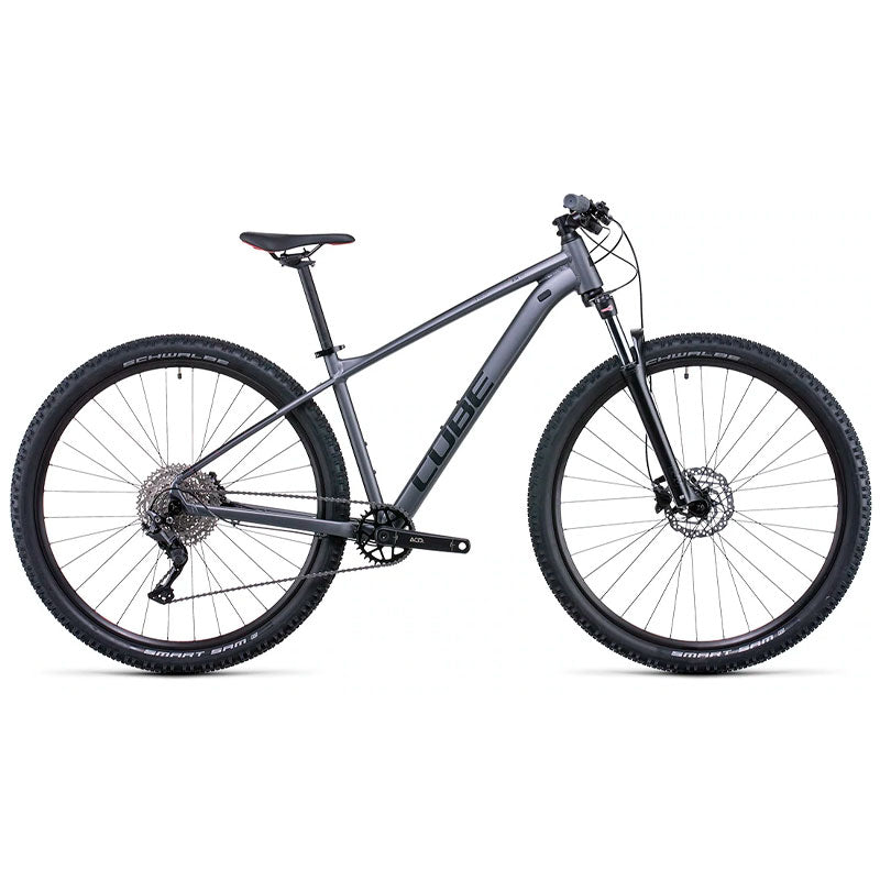Bicicleta de montaña CUBE Aim EX 2022 Grey'n'Red/ Transmisión 1x10 velocidades